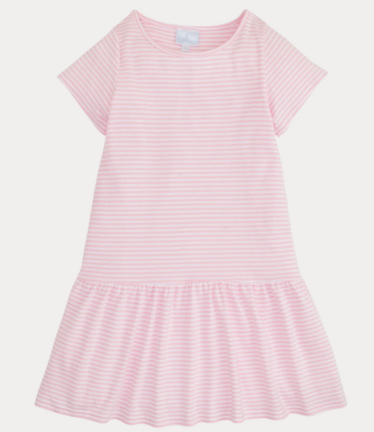 Little English Kari T-Shirt Dress - Light Pink Stripe