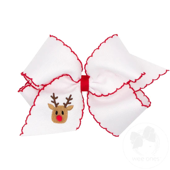 Wee Ones King Holiday Hair bow in Reindeer
