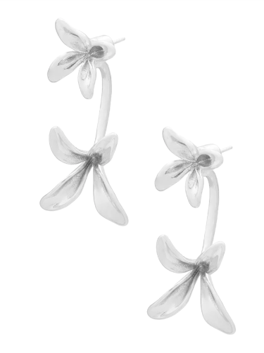 Zenzii Lily Ear Jacket Earring in Silver