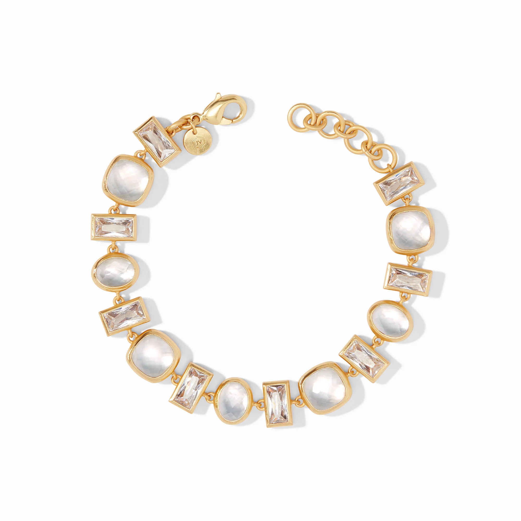 Julie Vos Antonia Tennis Bracelet in Iridescent Clear Crystal