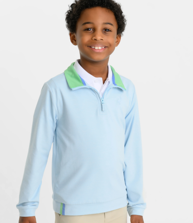 TBBC Prepletic™ Hayword Half-Zip in Buckhead Blue with Buckhead Blue Stork