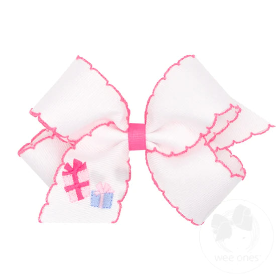 Wee Ones Medium Holiday Hair bow in Present