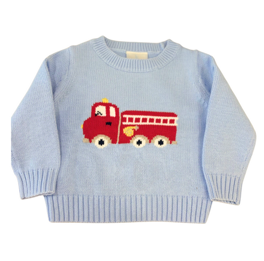Little English: Firetruck Intarsia Sweater
