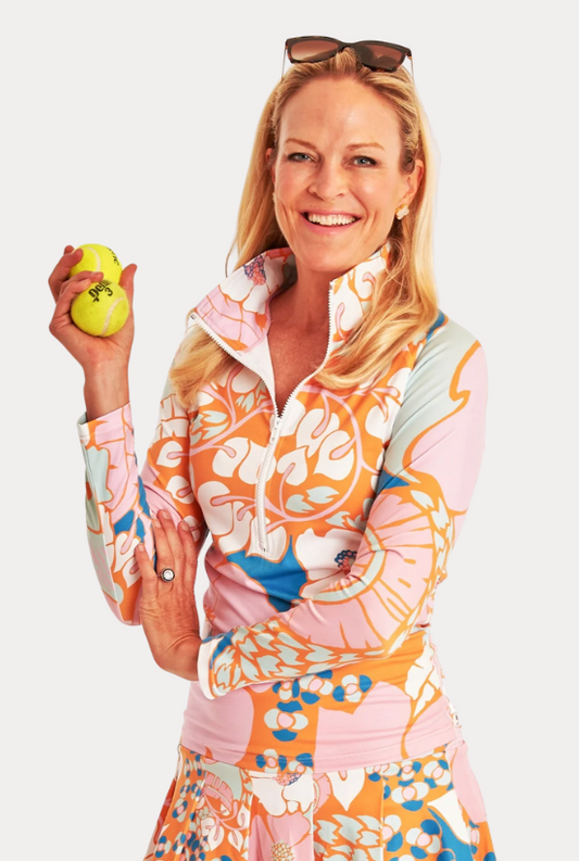 CK Bradley Sutra Half-Zip Top in Narnia Nectarine