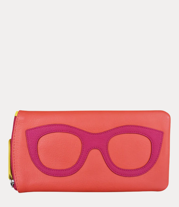 ili Eyeglass Case in Eyeglass Design with Coral & Pink