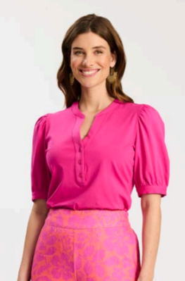 Tyler Boe Paulina Quarter Sleeve Top in Rose Violet