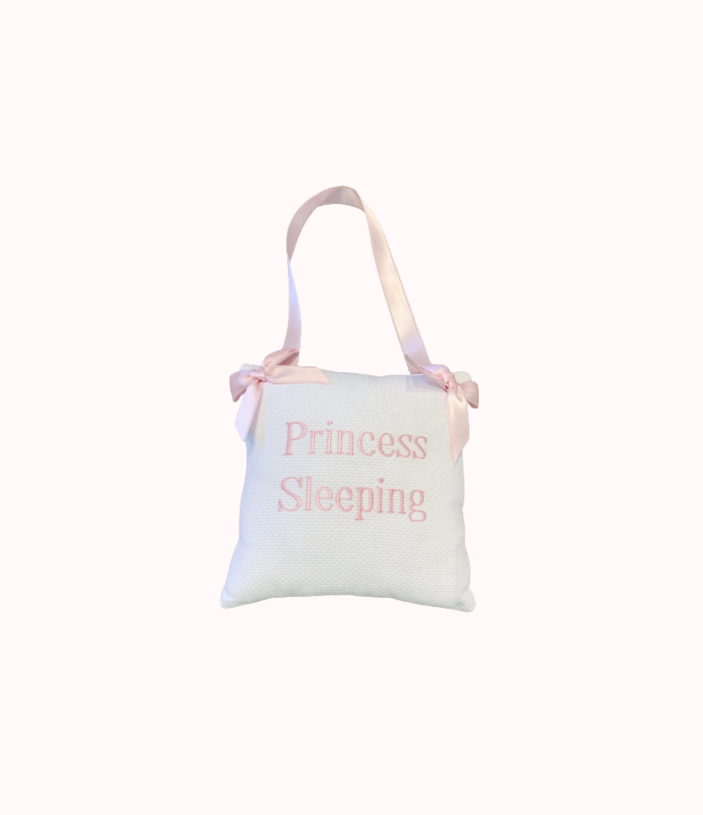 Jan Sevadjian Designs Monogrammed Hanging Pillow with Princess Sleeping