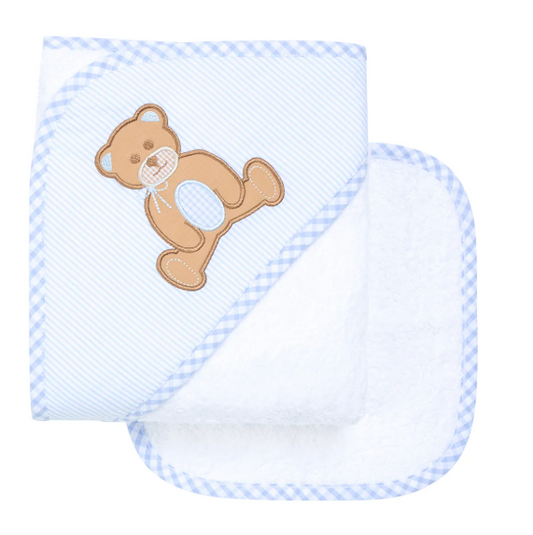 3 Marthas Towel/Washcloth Set in Teddy Bear