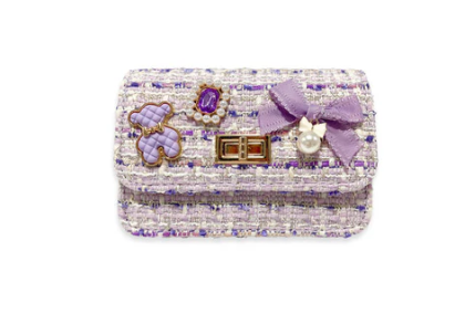 Doe a Dear: Floral Brooch Tweed Purse