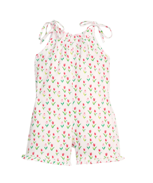Little English Mimi Romper in Tulip Valley