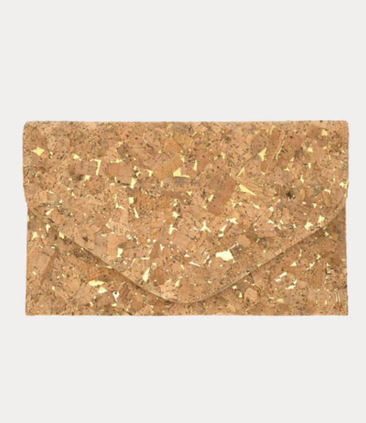 BC Handbags Gold Flecked Cork Clutch