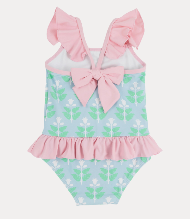 TBBC St. Lucia Swimsuit in Hanover Hand Block with Palm Beach Pink
