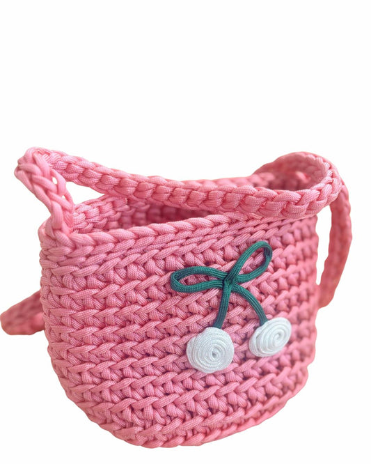 CROCHET CORD CHERRY PURSE