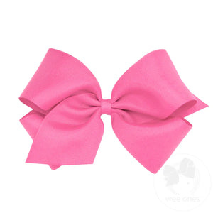 Wee Ones King Classic Grosgrain Girls Bow in Hot Pink