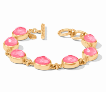 Julie Vos Nassau Demi Stone Bracelet in Peony Pink