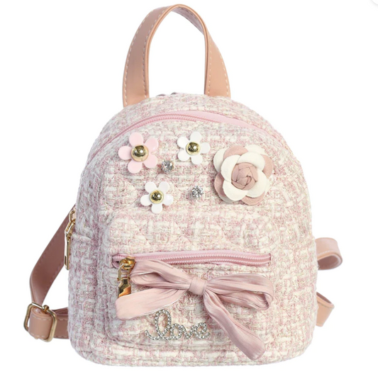 Dear Ellie Pink Tweed Backpack