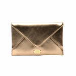 Load image into Gallery viewer, Frances Valentine Evie Envelope Clutch in Metallic Gold
