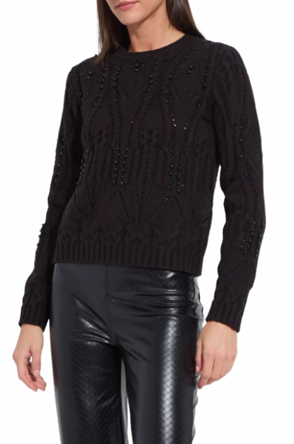 Lysee: Eliza Cozy Embellished Cable Sweater