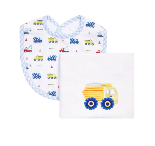3 Marthas Bib/Burp Set in Dump Truck