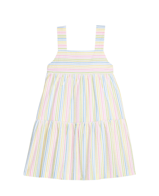 Little English Georgia Seersucker Dress in Rainbow Stripes