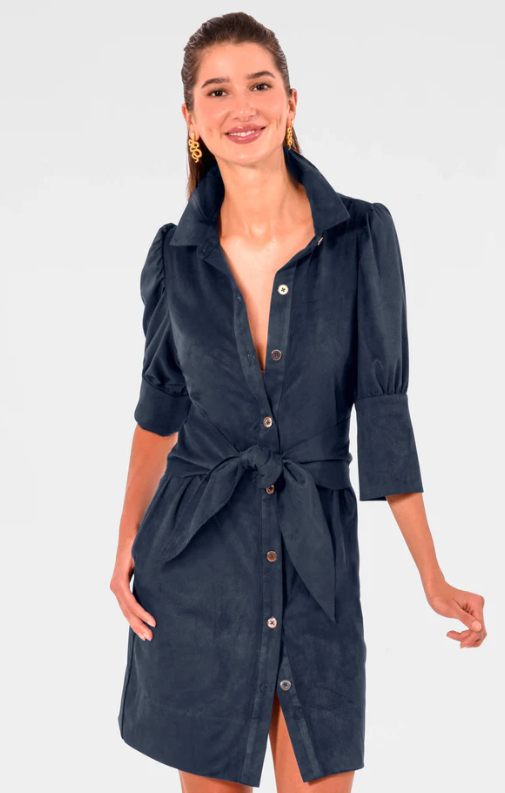 Gretchen Scott: Swagger Dress Ultra Suede - NVY