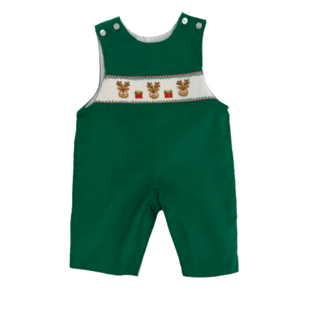 Petite Bebe: Corduroy Jon Jon W/ Reindeer Face