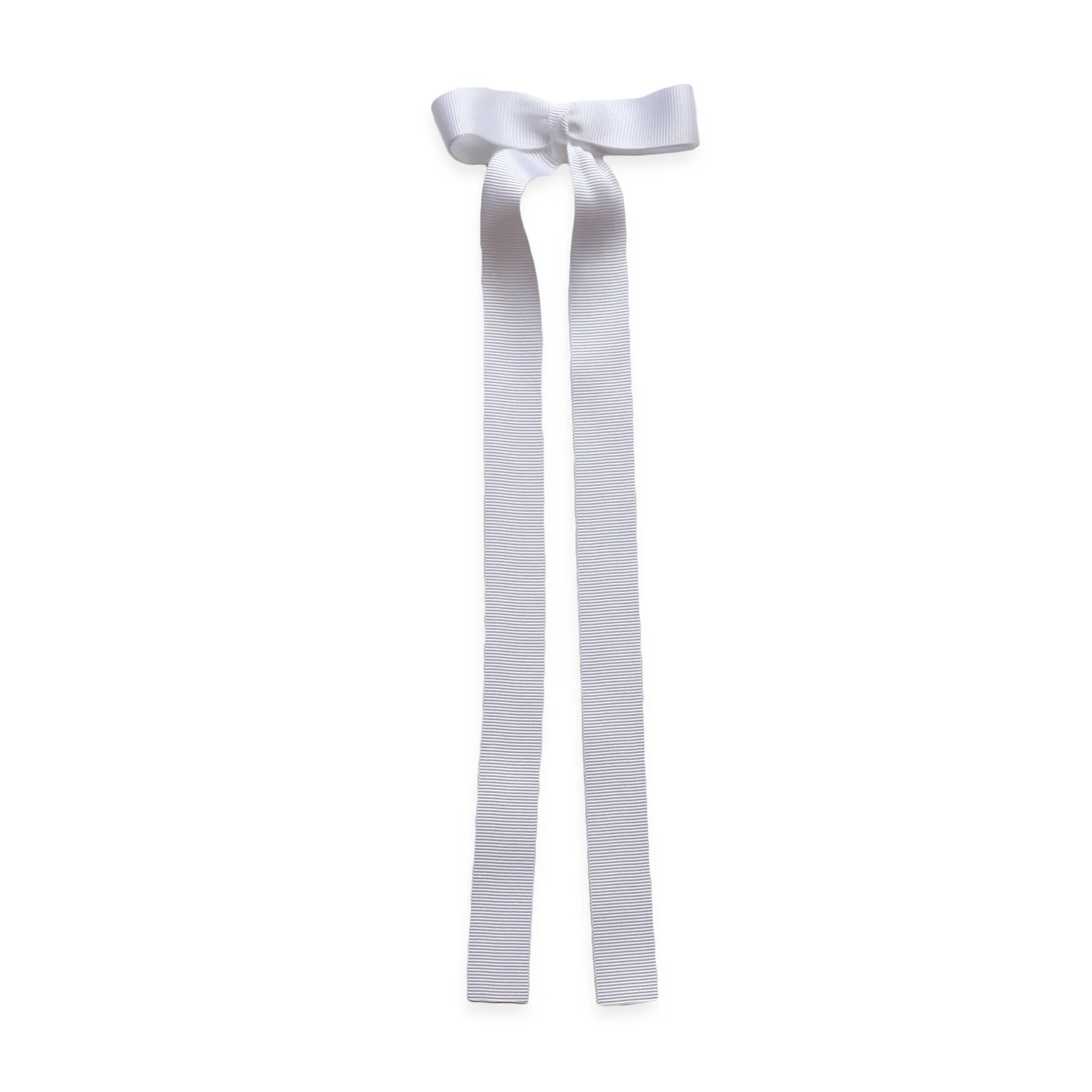 Wee Ones 6.5" Gros Grain Long Tail Bow in White