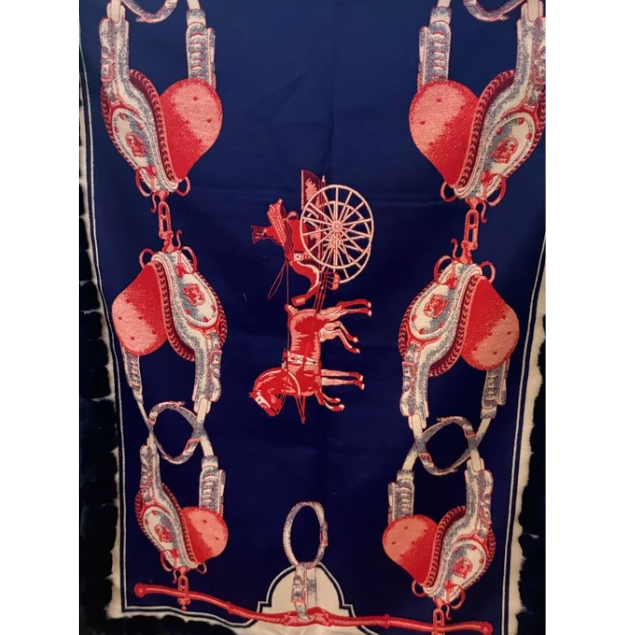 Kelli Kouri: Fur Lined Horse Wrap - Orange or Royal