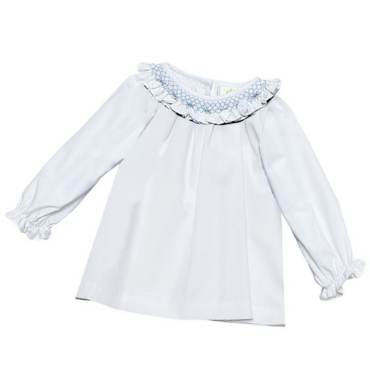 Zuccini Kids: Kendall Collar Blouse L/S- WHT/PNK