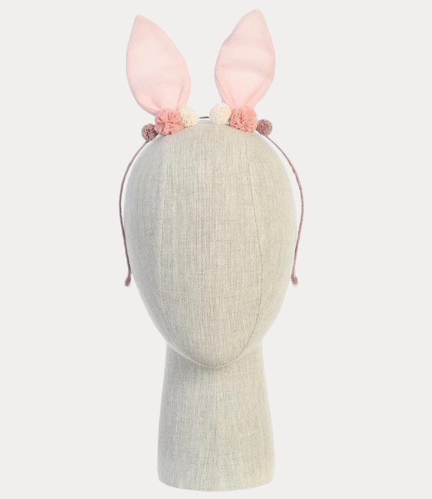 Dear Ellie Pink Bunny Ear Pom Pom Hairband