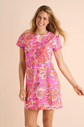 Jude Connally Ella Dress - Stained Glass Hot Pink and Gold