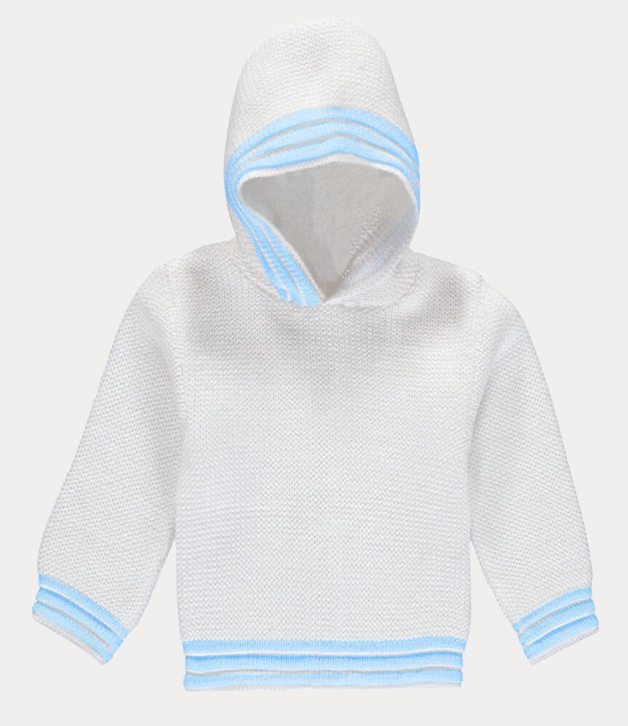 Julius Berger's Hooded Zip Back Sweater in Blue