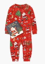 Load image into Gallery viewer, Books to Bed: Twas The Night Before Christmas Book and Infant Playsuit in Red
