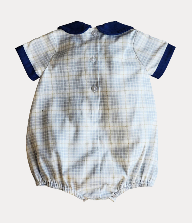 Marco & Lizzy Fall Blue Plaid with Corduroy Boy Fall Bubble