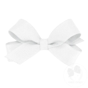 Wee Ones Tiny Classic Grosgrain Girls Hair Bow in White