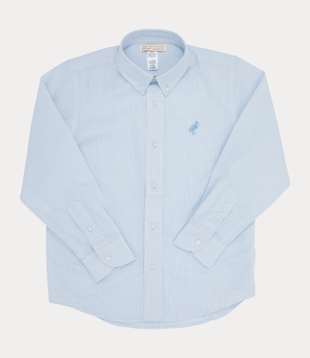TBBC Dean's List Dress Shirt in Barrington Blue Mini Windowpane
