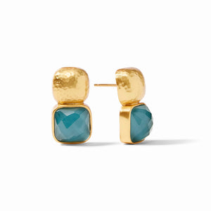Julie Vos Catalina Earring in Iridescent Peacock Blue