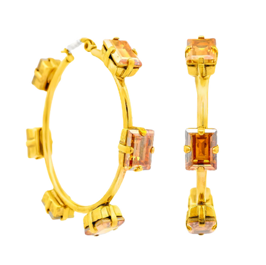 TOVA: Talia Hoops in Antique Gold