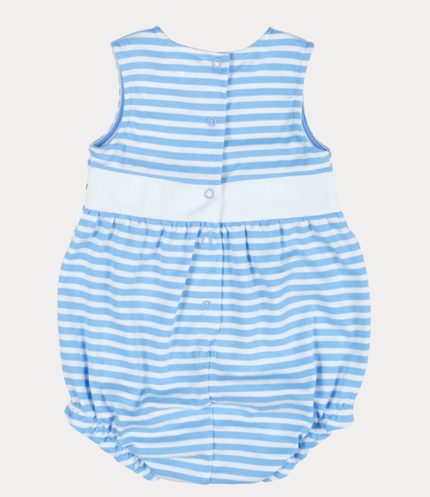 Florence Eiseman Stripe Knit Romper With Strawberries