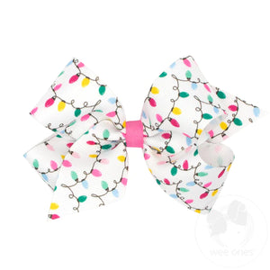 Wee Ones Medium Holiday Hair Bow in Lights