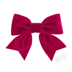 Wee Ones Small King Plush Velvet Bowtie in Cardinal