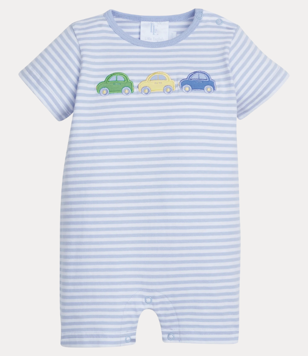 Little English Applique Romper with Carpool