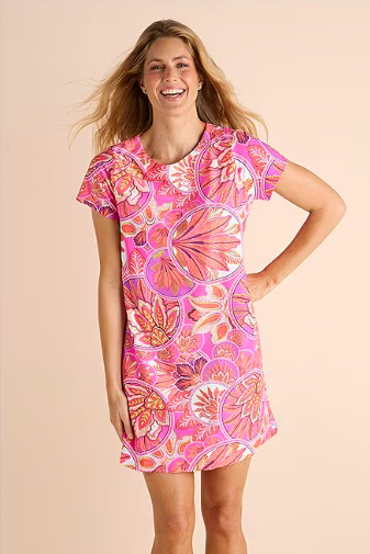Jude Connally Ella Dress - Stained Glass Hot Pink and Gold