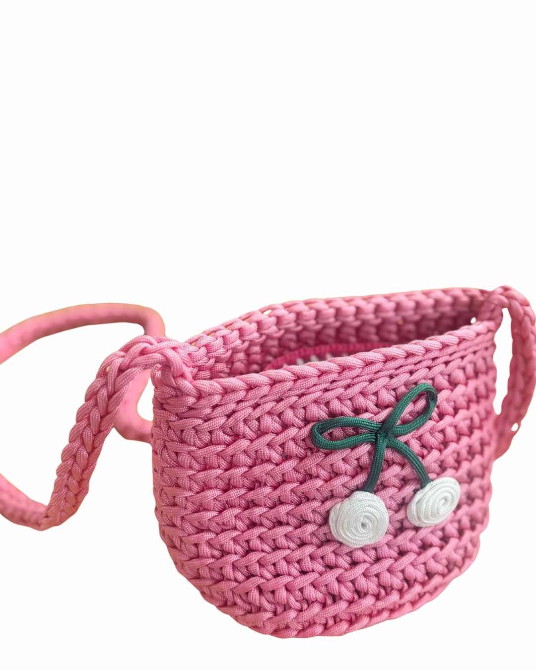 CROCHET CORD CHERRY PURSE