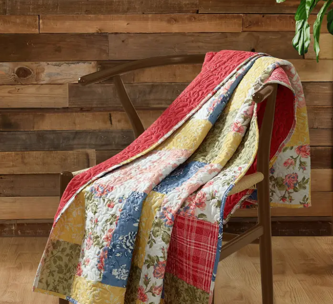 Farmhouse Floral Throw