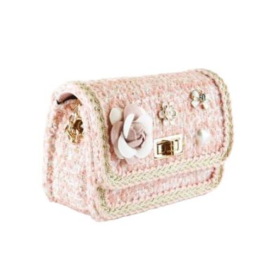Doe a Dear: Floral Brooch Tweed Purse