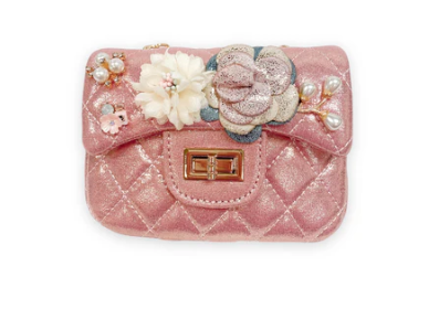 Doe a Dear: Floral Shiny Quilted Purse
