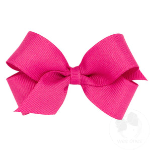 Wee Ones Mini Classic Grosgrain Bow in Shocking Pink