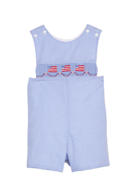 Little English Smocked Shortall in Flags