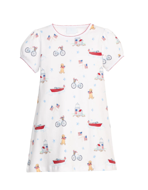 Little English Printed Dress in Coastal Summer